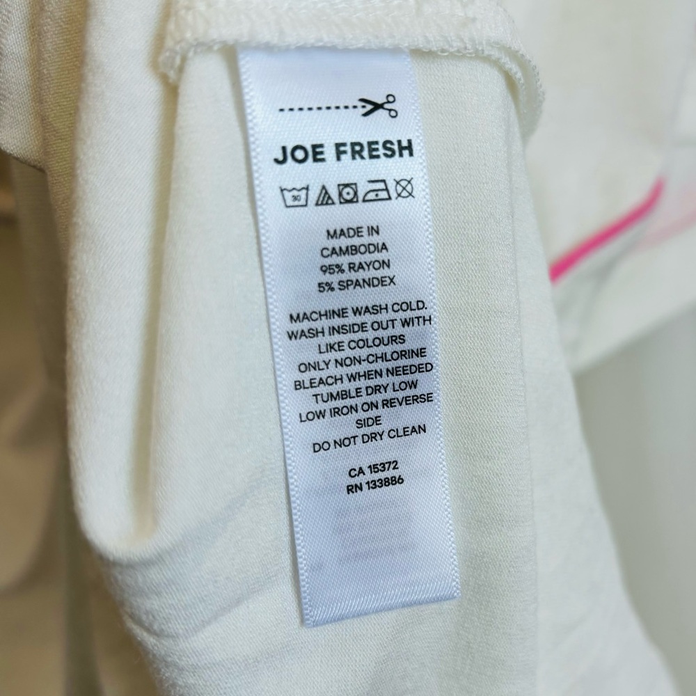 Joe Fresh Women+ Short Sleeve Cream & Pink Sleep Set - Picture 5 of 5
